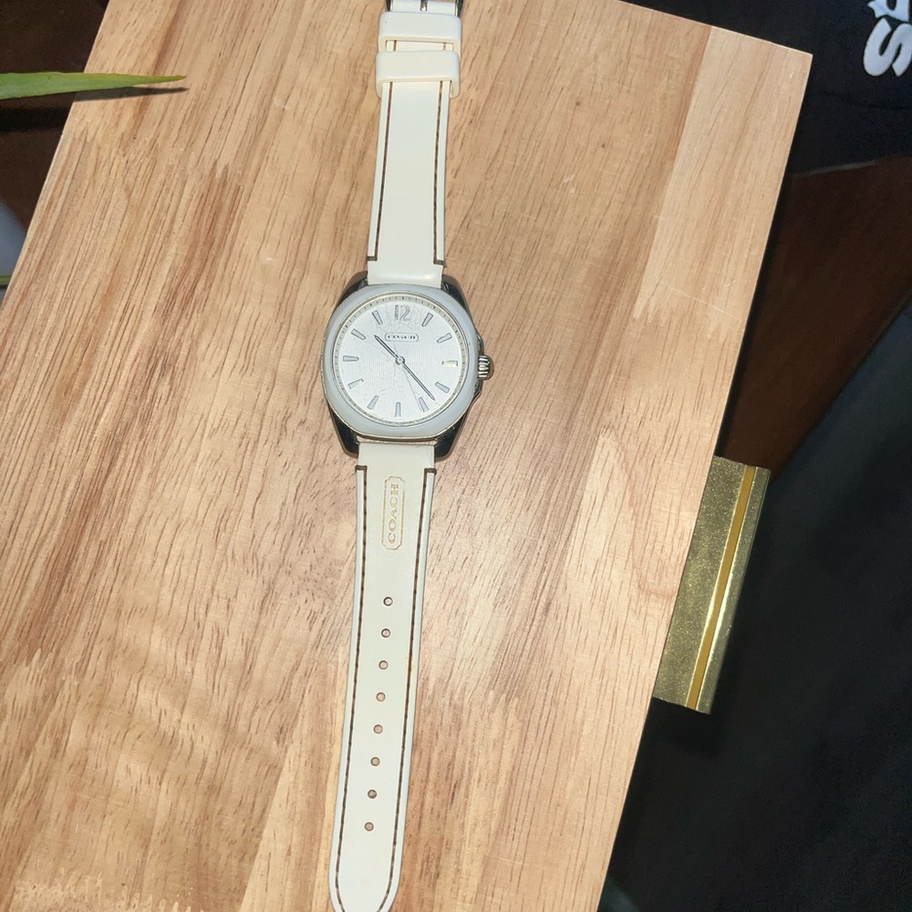 Coach White Watch with Minimalist Design